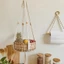 Chậu hoa PWSEND, có tua rua thủ công Dây nâng thắt nút Macrame Móc treo cây, Đồ dùng làm vườn Dây bông treo tường Giỏ trồng cây ban công