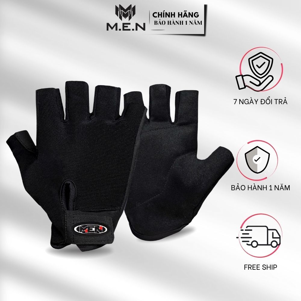 Găng tay đen nửa ngón unisex M.e.n Z1 đa năng [CAO CẤP]