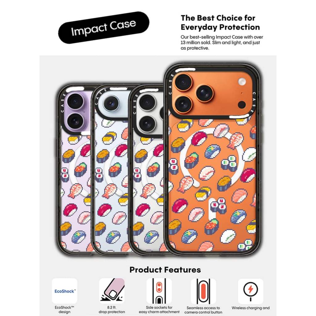 CASECASE X Full Màn Hình sushi Black Edge Rõ Ràng Cứng Từ Hút Tác Động Dành Cho Apple IPhone 12 13 14 15 16 17 Pro Max Air Plus Có Hộp