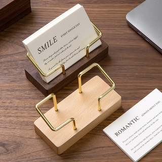 (Vận chuyển địa phương) Văn phòng sáng tạo Phong cách kinh doanh Màu đen Walnut Beech Hộp đựng danh thiếp bằng gỗ nguyên khối với thiết kế thời trang và cao cấp