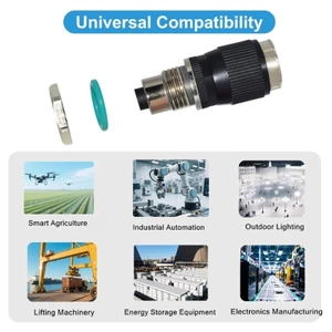 Exhila Chống Nước 12 Mm 8Pin Loại A Sang RJ45 Adapter IP68 Cho Mạng Công Nghiệp 4Pin D-Code Sang Cat6 Adapter 10Gb s Dat