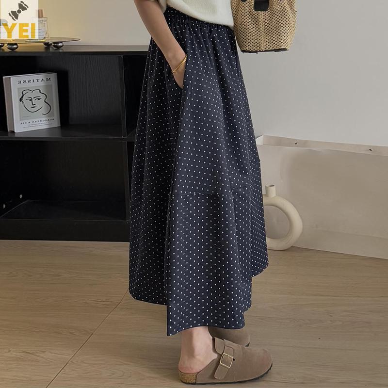 < YEI > Váy dài chấm bi dáng rộng thời trang mùa hè cho nữ mới
