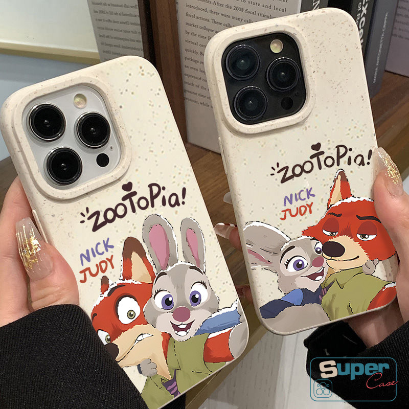 Ốp Lưng Tương Thích Cho IPhone 17 16 11 15 13 14 12 Pro Max XR Air X XS Max 17 16 7 13 12 Pro 15 6 6s 16 8 14 Plus SE 2020 Cặp Đôi Hoạt Hình Dễ Thương Zootopia Fox Bunny Mềm Mại Bao da