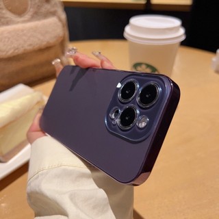 Ốp Điện Thoại Di Động Kính Mờ Mạ Điện Cho IPhone 16 15 14 11 13 12 Pro Max Plus Vỏ Ống Kính PC IP14Plus Da Sang Trọng