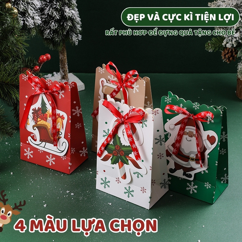 Túi Giấy Đựng Quà Noel – Phụ Kiện Gói Quà Lễ Hội Sang Trọng, Trang Trí Sinh Nhật Dễ Thương Dành Cho Bạn Bè