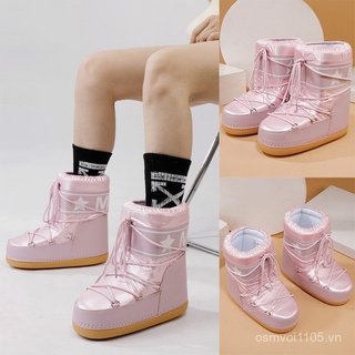 Giày bốt thể thao ngoài trời Giày nữ Giày trượt tuyết du lịch mùa đông Giày chống trượt chống nước