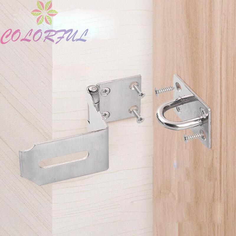 【COLORFUL】Hot Useful Brand New Door Padlock Plate Hasp Latch Lock 1 Set Security