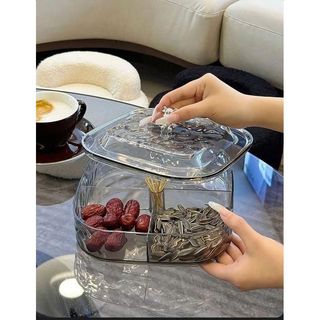 Khay Mứt Tết, Khay Đựng Bánh Kẹo Gấu Bear Mẫu Mới 2026, Họa Tiết Sóng Nước, Chia 4 Ngăn, Thiết Kế Sang Trọng