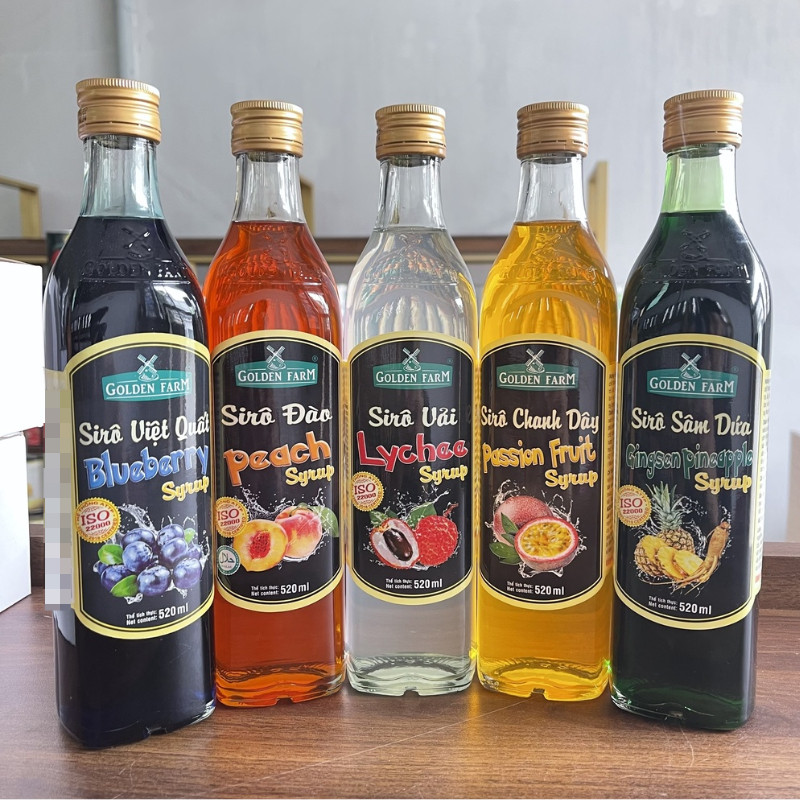 Siro Golden Farm 520ml, Siryp Hương Vị Đậm Đà cho các món đồ uống