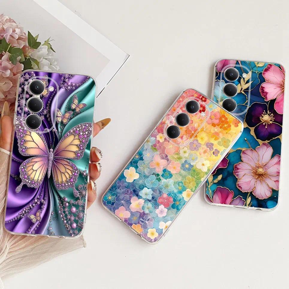 Dành Cho Xiaomi Redmi 15 4G 5G Ốp Lưng Điện Thoại Tếch Mềm TPU Vỏ Hoa Bướm Thời Trang Mới Trên Redmi 15C Toàn Cầu Châu Âu