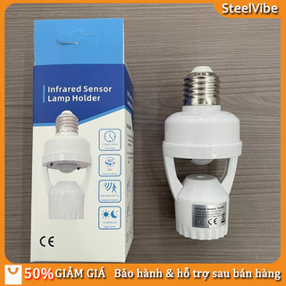Đui đèn cảm biến E27 thông dụng, tương thích đèn LED, đèn tiết kiệm điện.