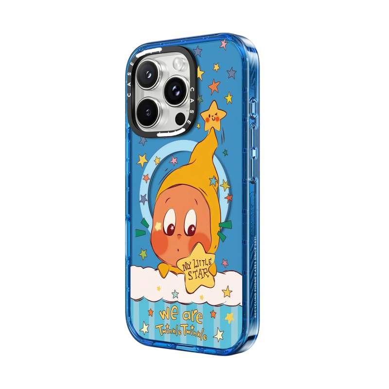 CASECASE X Ngôi Sao Nhỏ Của Tôi Bầu Trời Màu Xanh Trong Suốt Cứng Hút Từ Tính Tác Động Dành Cho Apple IPhone 12 13 14 15 16 17 Pro Max Air Plus Có Hộp
