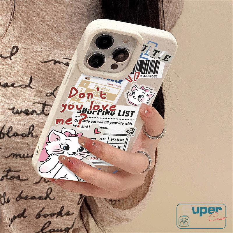 Ốp Lưng Tương Thích Cho IPhone 15 13 17 16 11 14 12 Pro Max XR Air X XS Max 13 12 17 16 7 Pro 8 14 15 6 6s 16 Plus SE 2020 Thời Trang Cặp Đôi Dễ Thương Mèo Marie Letter Doodle Bìa mềm