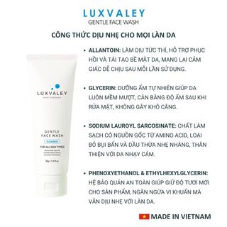 SỮA RỬA MẶT NGĂN NGỪA MỤN DÀNH CHO HỌC SINH TUỔI DẬY THÌ LUXVALEY GENTLE FACE WASH SÁNG DA NGỪA MỤN