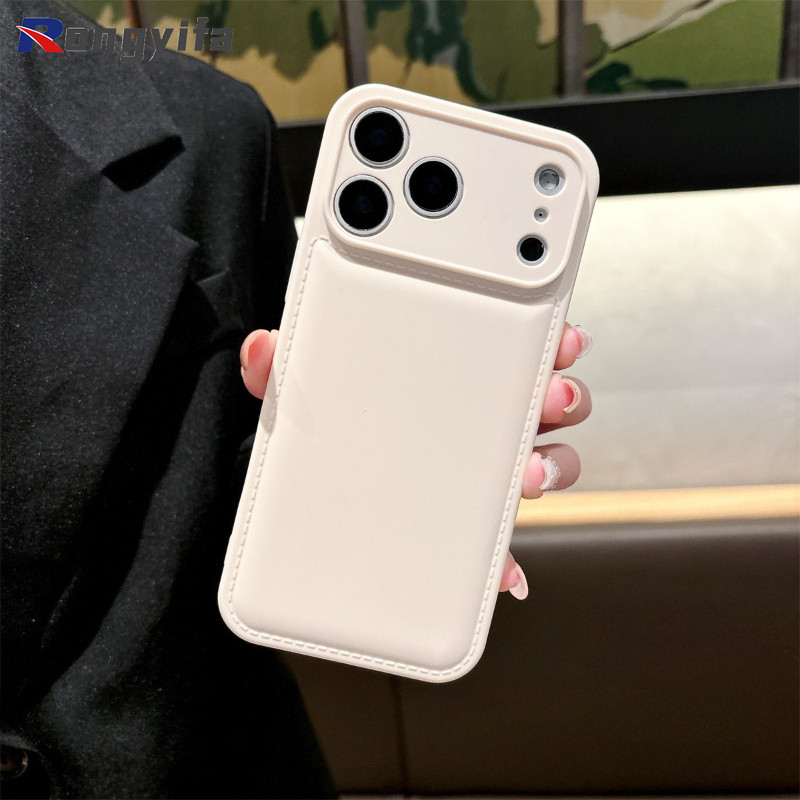 Ốp điện thoại phồng thời trang cho iPhone 17 Pro Max Air 16 Pro Max 15 14 13 12 11 Pro Max 16 15 14 Plus Vỏ màu trơn dễ thương Bảo vệ ống kính Vỏ mềm chống sốc