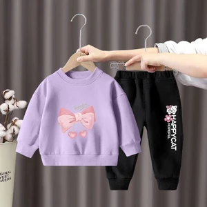 Bộ đồ thể thao hoạt hình dành cho trẻ em Bộ trang phục thể thao bé trai bé gái Áo và quần thoải mái mặc hàng ngày