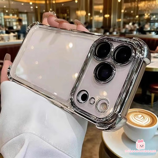 Ốp Lưng Cho Iphone 15 12 14 13 11 17 16 Pro Max Air XS X XR MAX 15 14 7 16 8 Plus SE 2020 Đơn Giản Sang Trọng Chống Rơi Khung Mạ Bốn Góc