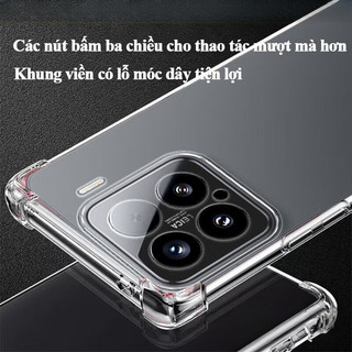 Ốp lưng trong 4 góc suốt túi khí chống sốc cho Xiaomi 13 14 15 T Pro Ultra Redmi Note 11 12 13 14 T Pro 5G POCO X5 5G