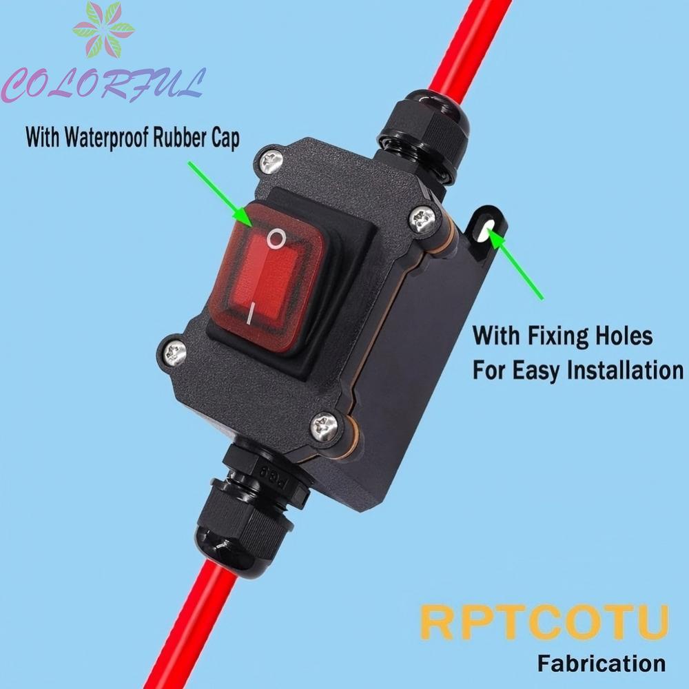【COLORFUL】Outdoor IP67 Waterproof Junction Box with High Power Capacity and Lighted Switch