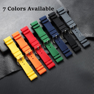 Dây đeo đồng hồ silicon cao su 22mm 24mm 26mm cho băng đô chống nước Panerai dành cho nam nữ màu xanh lá cây Khóa màu xanh đỏ vàng
