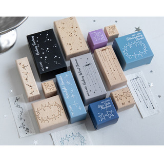JIANWU Ngôi Sao May Mắn Đến Series Vintage Starlight Phong Cảnh Chất Liệu Cắt Dán Tem Gỗ Sáng Tạo DIY Tạp Chí Văn Phòng Phẩm