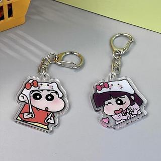 ‍Ganten‍Crayon Shin-chan Xiaoai móc khóa thích hợp móc khóa acrylic mặt dây chuyền cặp đôi bestie