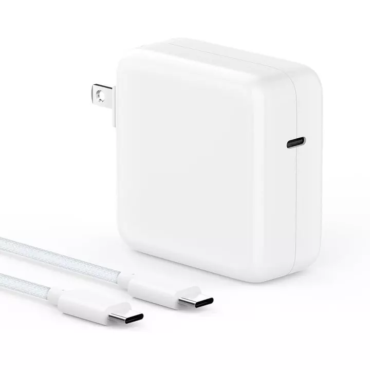 Bộ sạc cho MacBook Pro 16 14 inch MacBook Air 15 13 inch 2025 2024 2023 2022 2021 2020 2019 M4 M3 M2 M1, Bộ chuyển đổi nguồn máy tính xách tay USB C siêu nhỏ gọn, Cáp bện USB-C 6,6FT,