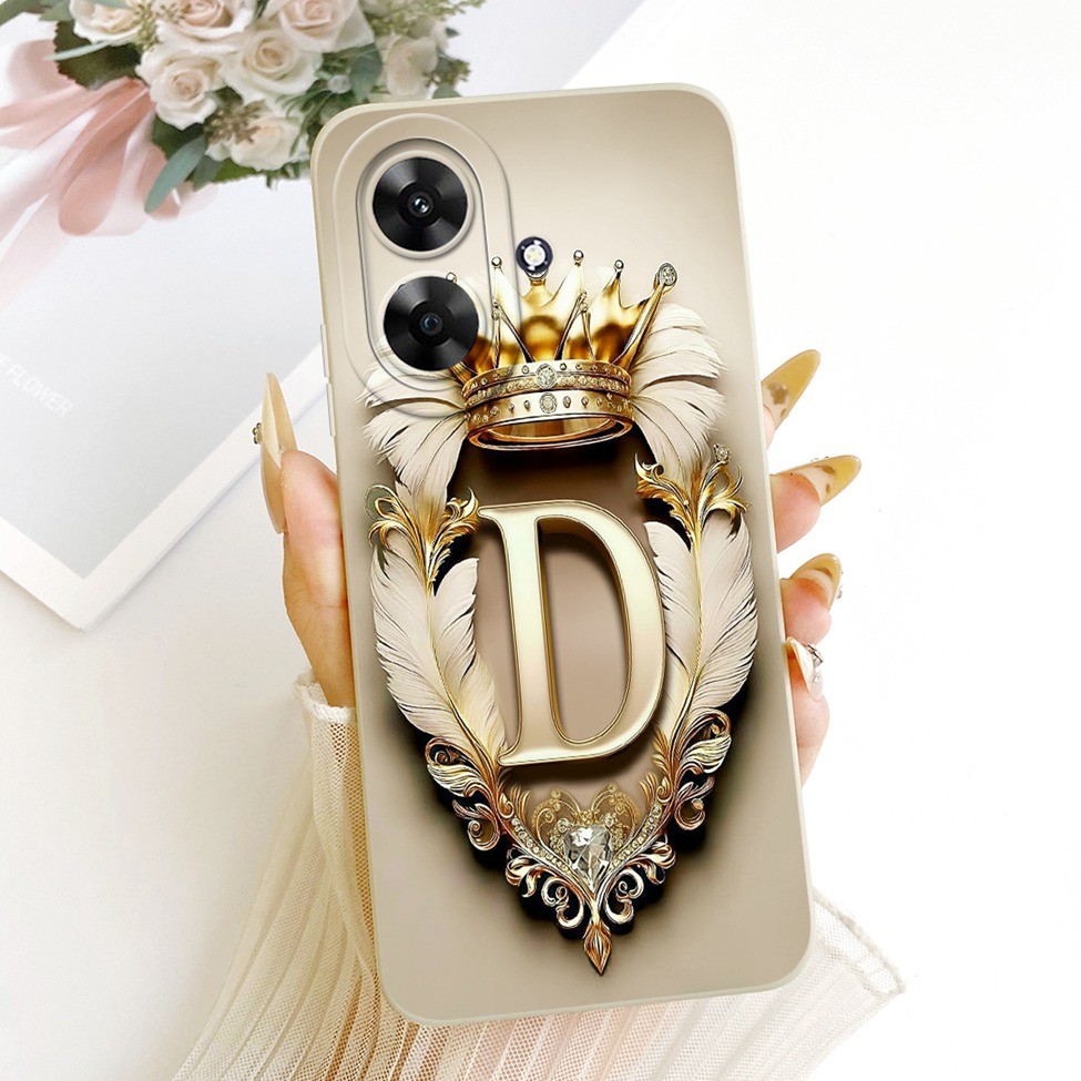 Dành Cho Realme Note 60 RMX3933 Vỏ Cho Realme Note 60x Cover Thời Trang Sang Trọng Chữ A-Z 2D Sơn Vỏ Điện Thoại
