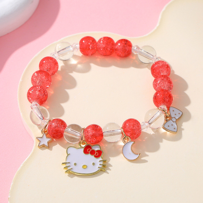 Vòng tay pha lê chó Sanrio ngọc bích dễ thương