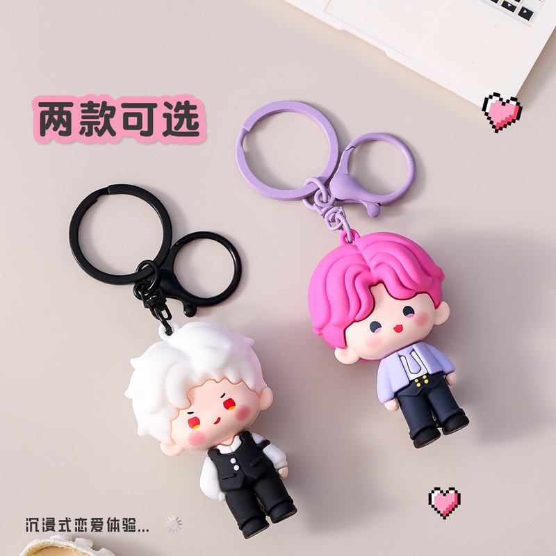 Móc khóa hình Chibi Love and Deepspace – Mặt dây chuyền nhân vật Mini 3D dễ thương, Phụ kiện quyến rũ & quà tặng túi Anime
