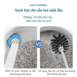 Bộ Vệ Sinh Bồn Cầu Cao Cấp 2in1 - Có thể thay đầu bàn chải, thiết kế treo tường tiết kiệm không gian