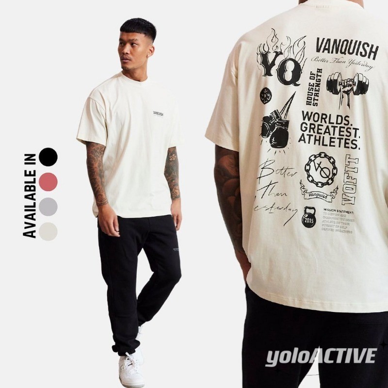 Bán chạy áo thun nam Vanquish, cổ tròn, 100% cotton nguyên chất, dáng rộng cổ điển với họa tiết thể thao và giải trí.