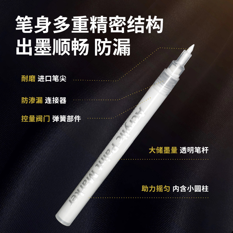 Someiqi Art Acrylic Highlighter Màu không thấm nước Có thể xếp chồng lên nhau Thẻ giấy đen Graffiti Chiếu sáng Bút đánh dấu không phai 7FNK