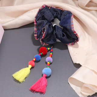 Scrunchy Handmade Phong Cách Dân Tộc, Nhiều Màu Sắc, Thích Hợp Cho Đuôi Ngựa và Tai Lúa Mì