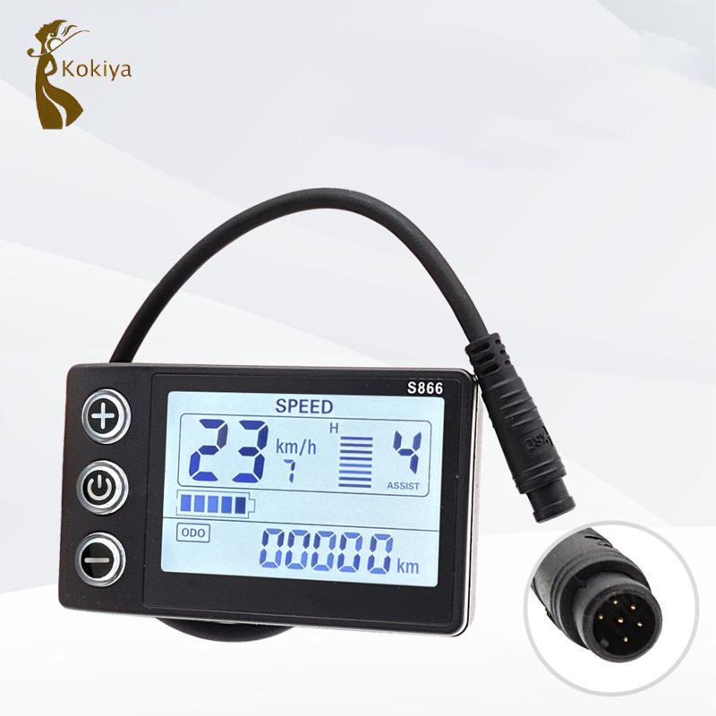 Xe Đạp Điện LCD S866 Đồng Hồ Hiển Thị 24V 36V 48V Ebike Màn Hình LCD Điều Khiển