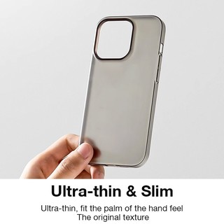 Ốp điện thoại trong suốt pha lê siêu mỏng cho iPhone 17 16 15 14 13 12 Pro Max Vỏ cứng mờ mờ cho iPhone 17 Pro Max Vỏ bảo vệ trong suốt mỏng nhẹ