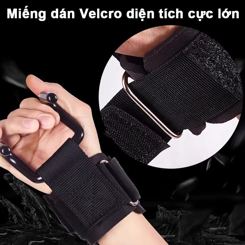 Dây Quấn Cổ Tay Có Móc Tập Gym – Hỗ Trợ Kéo Xà, Nâng Tạ, Bảo Vệ Lòng Bàn Tay Khi Tập Luyện Hiệu Quả