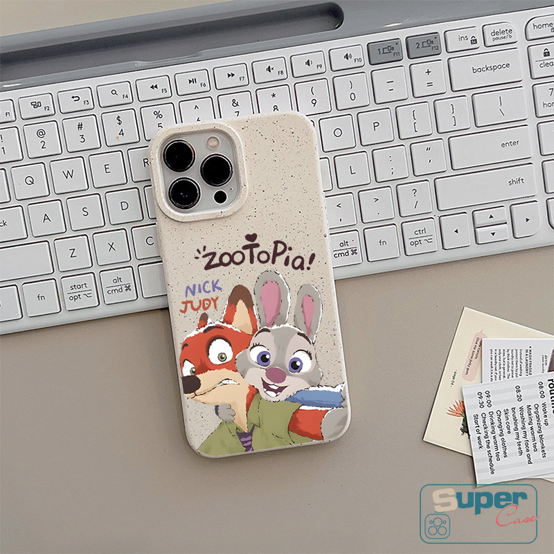 Ốp Lưng Tương Thích Cho IPhone 17 16 11 15 13 14 12 Pro Max XR Air X XS Max 17 16 7 13 12 Pro 15 6 6s 16 8 14 Plus SE 2020 Cặp Đôi Hoạt Hình Dễ Thương Zootopia Fox Bunny Mềm Mại Bao da