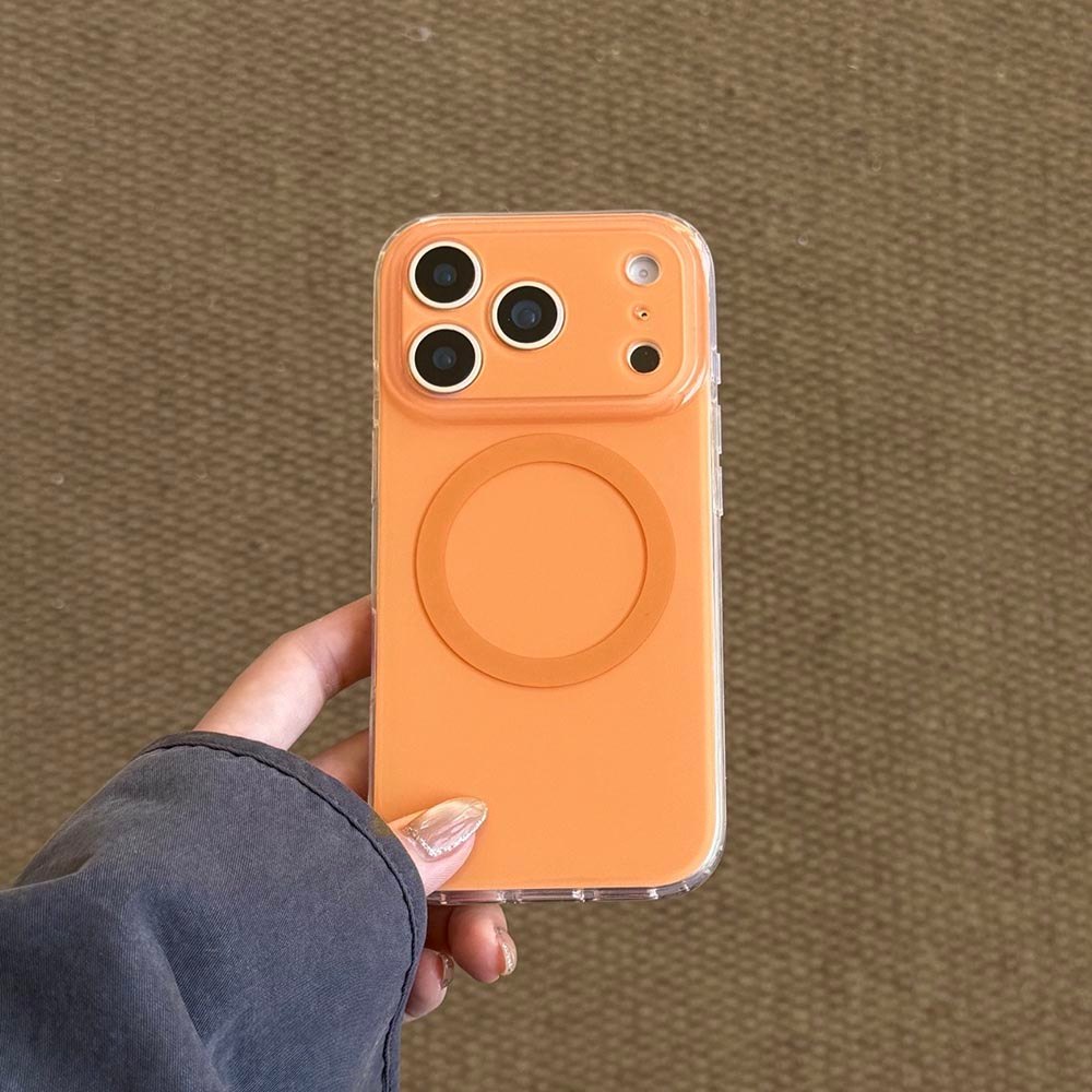 Ốp Lưng Cứng Tương Thích Với iPhone 13 14 14Pro 14ProMax 15 15Pro 15ProMax 16 16Pro 16ProMax 17 17Pro 17ProMax 17Air Vỏ Nam Châm Họa Tiết Màu Trơn