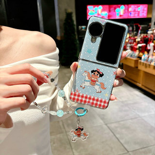Ốp điện thoại gấp cho Oppo Find N2 N3 Flip Leather Plated Trojan khóc trẻ em Vòng tay Vỏ điện thoại TPU cứng