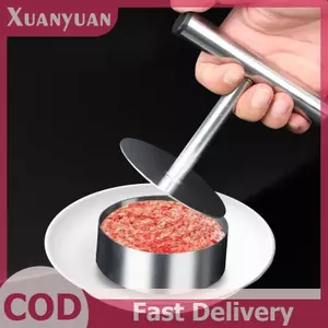 Máy ép bánh hamburger XUAN thép không gỉ, khuôn ép patty gia đình VN