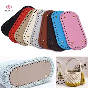 HWETR 22 * 10cm Đáy Dài Cho Túi Dệt Kim Da Đế Handmade Đáy Có Lỗ Tự Làm Móc Túi Đáy Phụ Kiện Mới