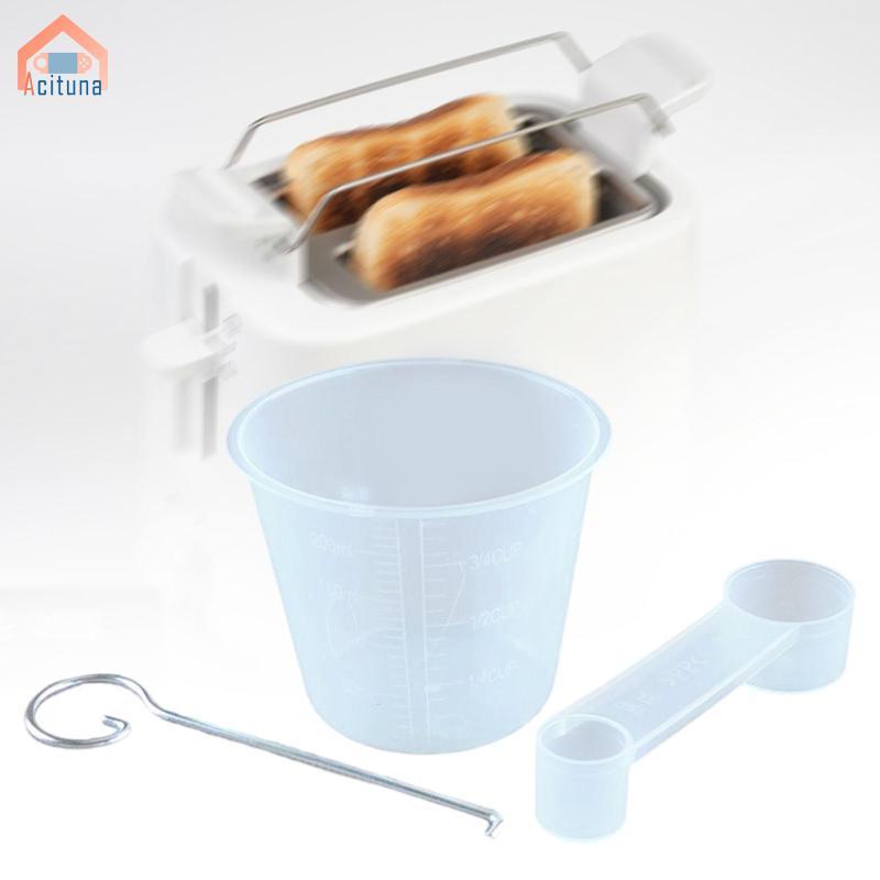 Đo Thìa Bộ Cốc Đo Thìa Cốc Tay Cầm Dài Muỗng Dụng Cụ Loại Bỏ Mái Chèo Thanh Khuấy Làm Bằng Thép Không Gỉ Và PP Thích Hợp Cho Nhà Ký Túc Xá Ba