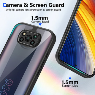 Dành cho Xiaomi POCO X3 NFC / X3 Pro Ốp điện thoại cứng trong suốt Khung silicon mềm chống rơi mỏng