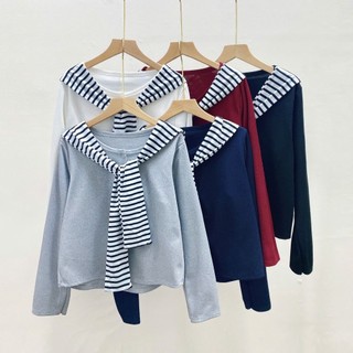 Áo Khoác Nỉ Tăm Bigsize Nữ Kèm Khăn Thủy Thủ Dáng Áo Cardigan Ôm Body Dài Tay A310+A195
