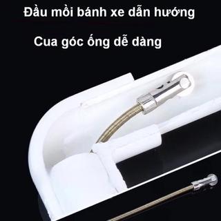 ￼Dây mồi luồn điện cáp Có Bánh xe 4mm bánh xe, đầu bi tròn loại 10m, 15m (Tặng 2 dây thít nối)