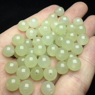 Hetian Ngọc Vàng Miệng Màu Tròn - Nguyên Liệu Tự Làm Vòng Tay