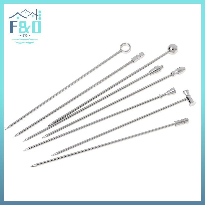 [F & O] 4 Que Cocktail bằng thép không gỉ Que trái cây Đồ uống tái sử dụng Martini Picks {vn}