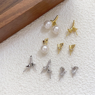 Mặt dây chuyền handmade mạ đồng vàng 14K với kim cương nhân tạo và ngọc trai zircon rỗng - Phụ kiện trang sức DIY