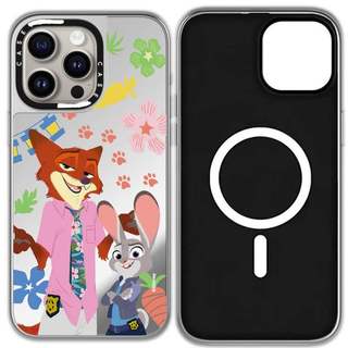 CASECASE X Zootopia 2 Nick và Judy Nhân Vật Ốp Lưng Đen & Bạc Gương Hút Từ Tính iPhone Dành Cho IPhone 17 Air 16 15 14 13 12 Pro Max Plus Ốp Lưng Cứng Khắc logo